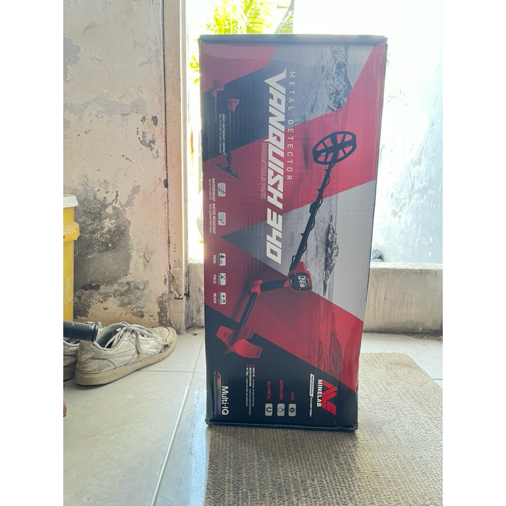 Minelab Vanquish 340 Metal Detector dan Waterproof Coil ALAT DETEKTOR PENCARI EMAS LOGAM