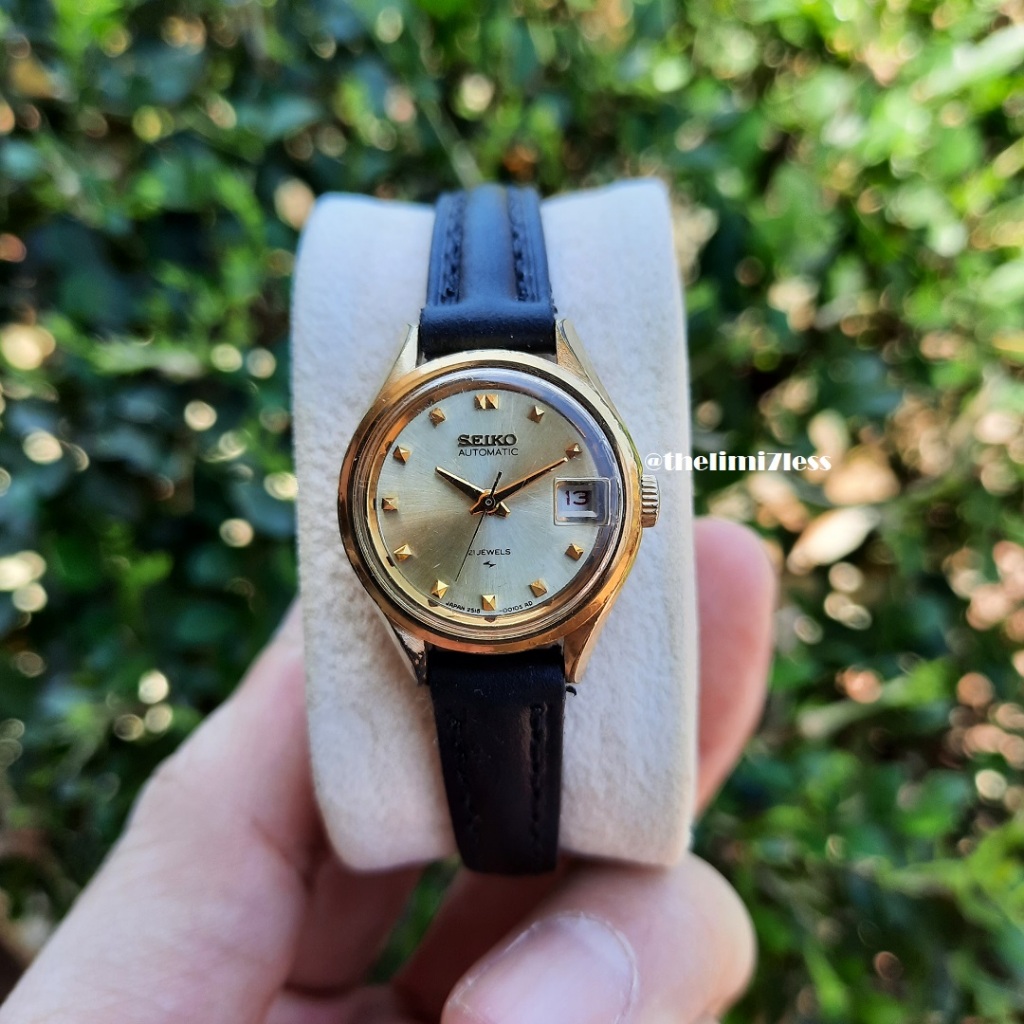 Jam tangan Seiko gold plated SGP automatic 21 jewels made in japan ref 2516 - 0010