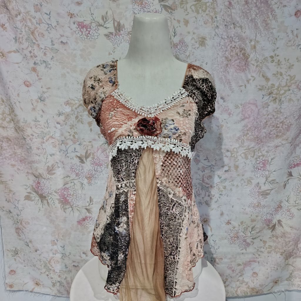 new arrivals atasan baju blouse dress patchwork aesthetic vintage coquette mori kei shoujo downtown 