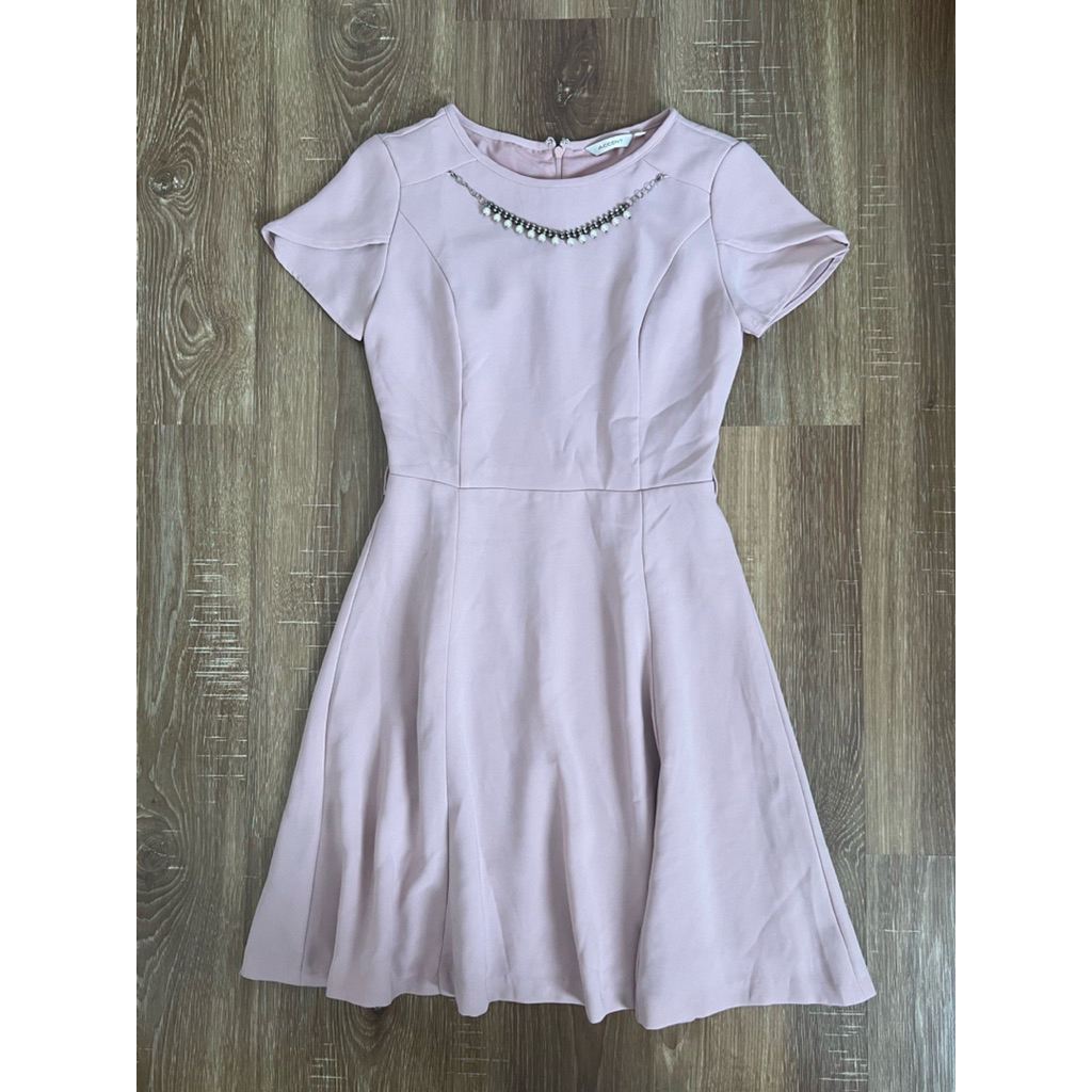 [preloved] pink formal dress accent - baju pesta