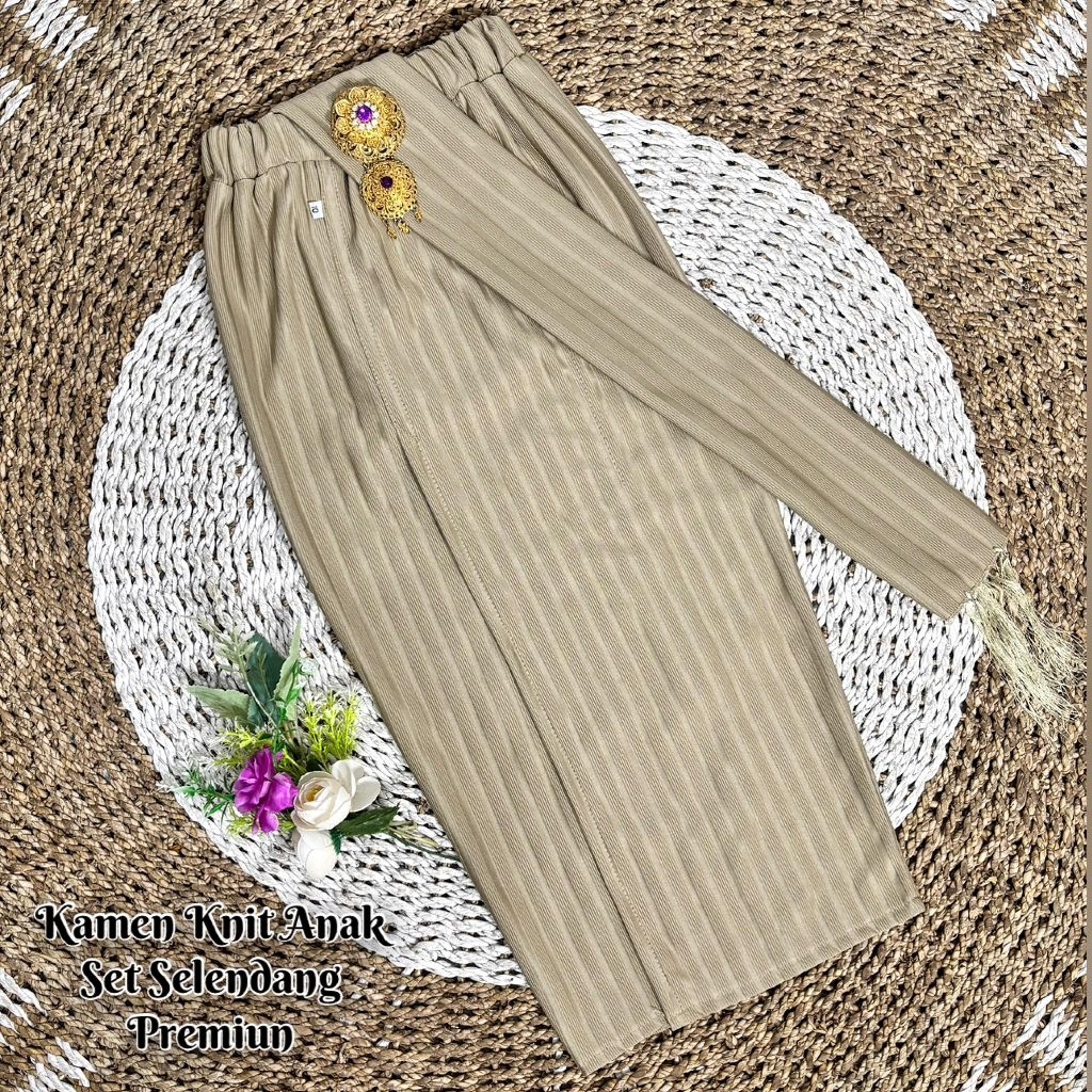 kamen knit anak set selendang