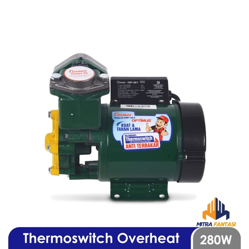 COSMOS Pompa Air Listrik CWP128F Non Otomatis Optimus Series With Overheat Protection CWP 128 F Wate