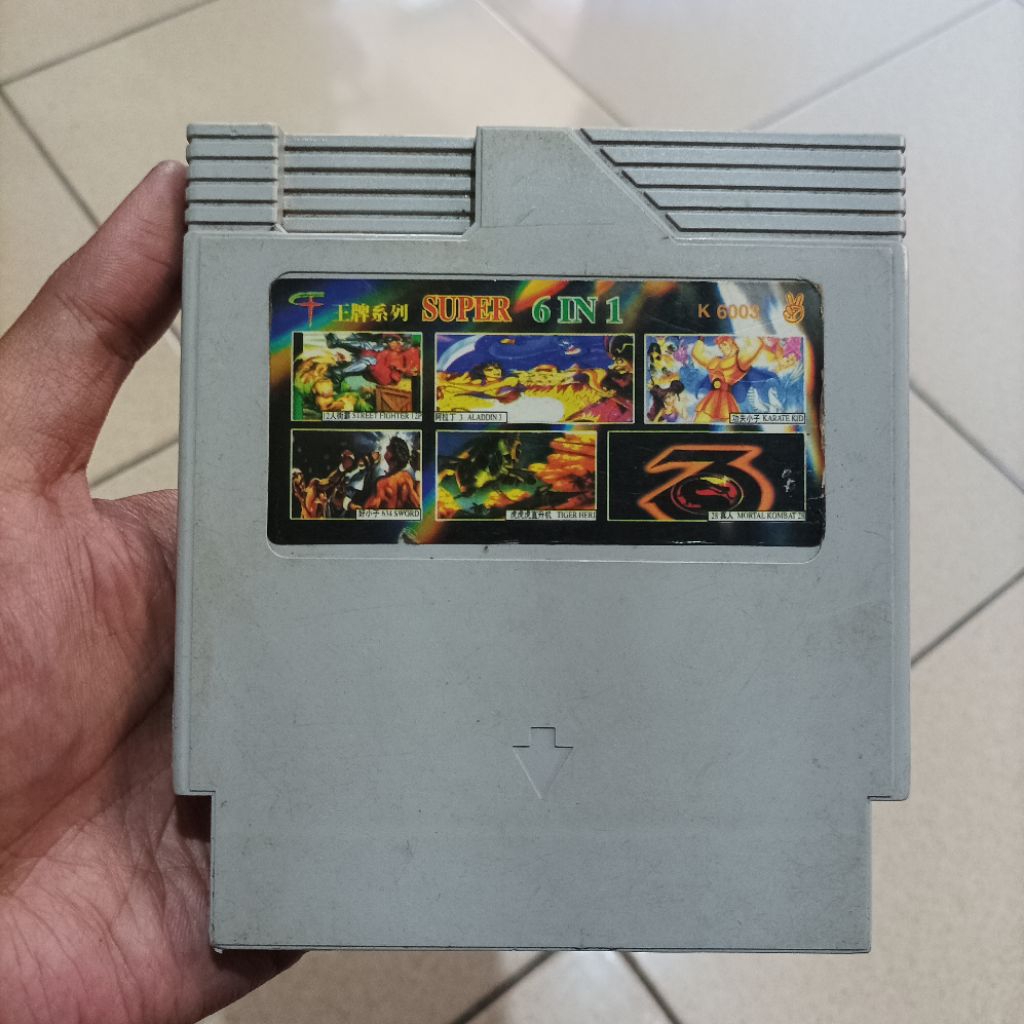 Vintage Japan Nes Kaset Nintendo 6 in 1 Mortal Kombat dll
