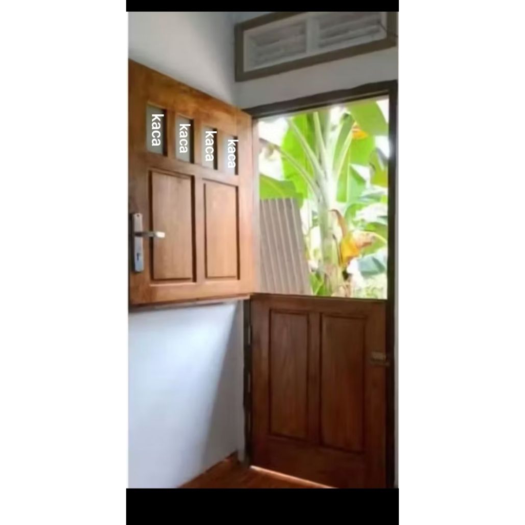pintu potongan ukuran 80x200 + kusen, kusen mengikuti pintu, kacanya hitam