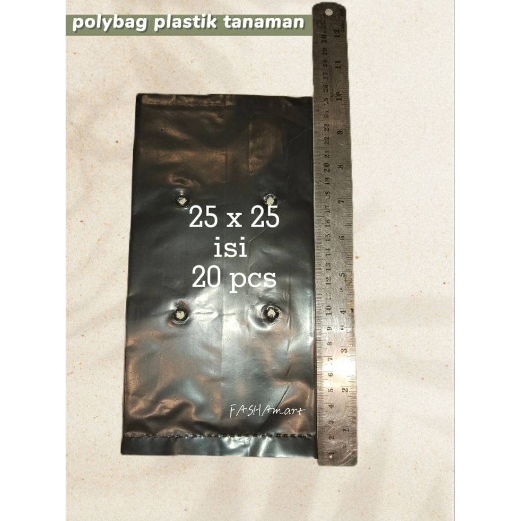 isi 20 pcs ukuran 25 x 25 cm polybag plastik media tanam