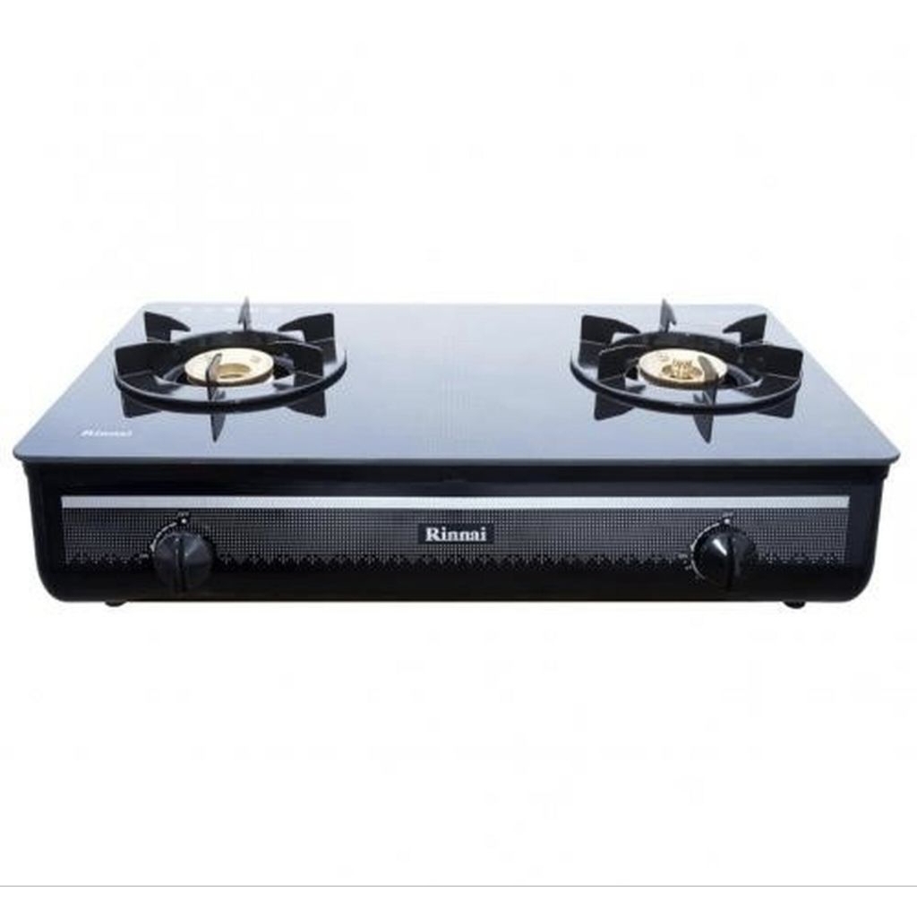 kompor gas Rinnai kaca RI-712GA B kompor gas kaca Rinnai 2 tungku