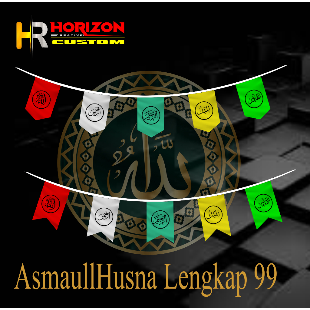 ASMAUL HUSNA LENGKAP 99 / RARAWIS /BUNTING /RERENTENG ASMAUL HUSNA