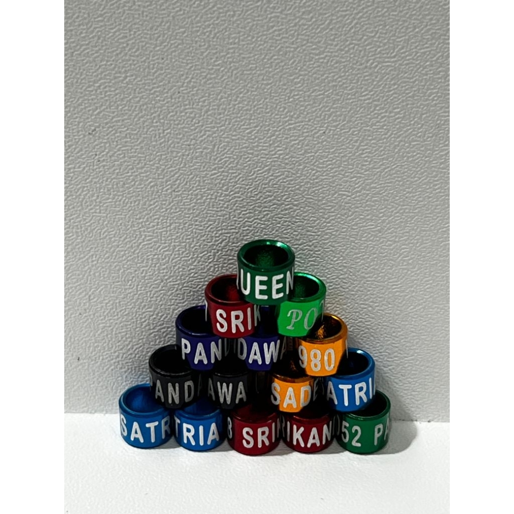 Ring burung Eceran Ready Stock Ukuran 4,8 mm sudah ada merk nama cocok buat burung CENDET Kutilang t