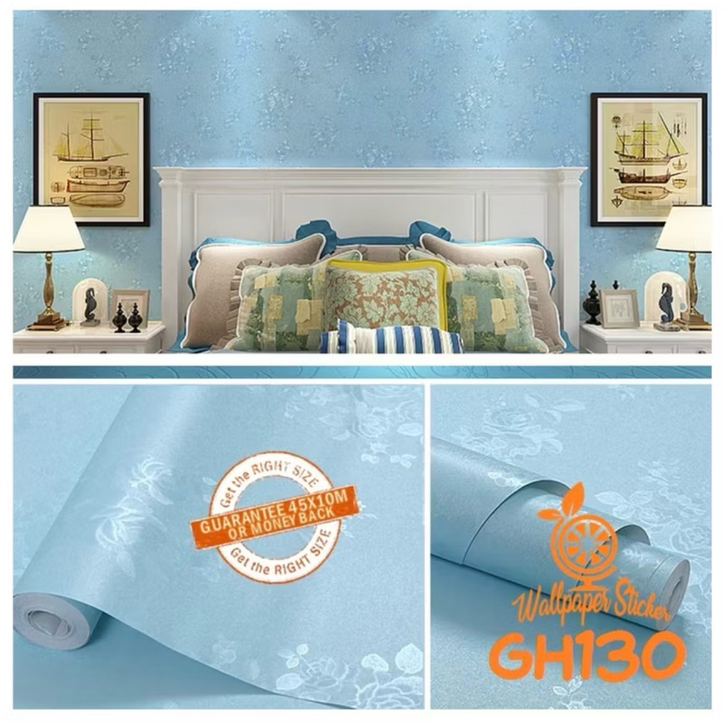 Wallpaper Stiker Dinding Motif Embos Dekorasi Ruang Tamu Sticker Dinding PVC