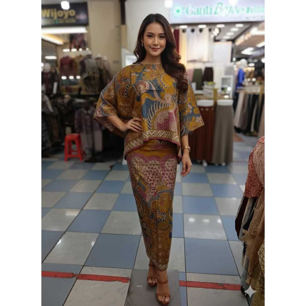 stelan batik wanita batik dobby, setelan Doby atas bawah sudah jadi