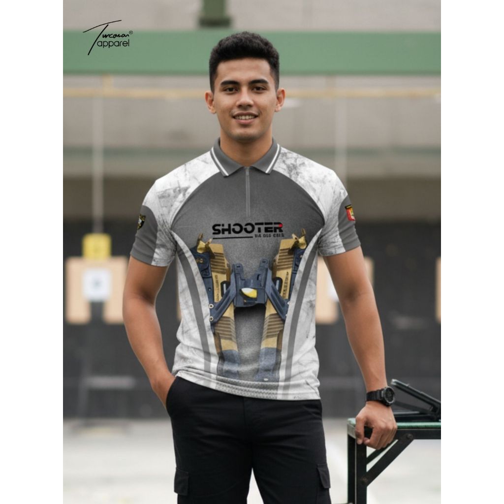Kaos Shooter Tactical Premium Lengan Pendek / Baju Shooting Sport Army Training Olahraga Pria Wanita