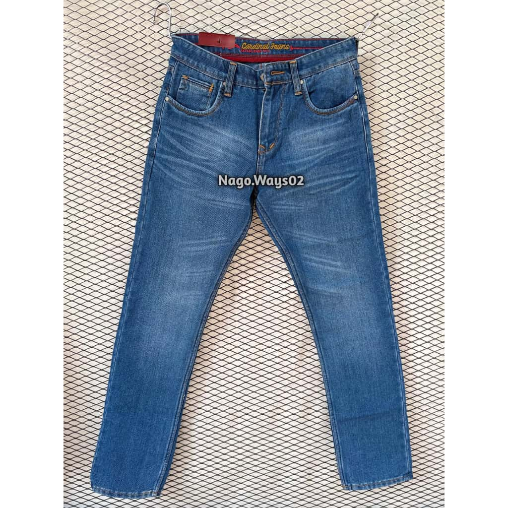Celana Jeans Cardinal Pria Original//Celana Cardinal Panjang Reguler Standar//Bahan Denim