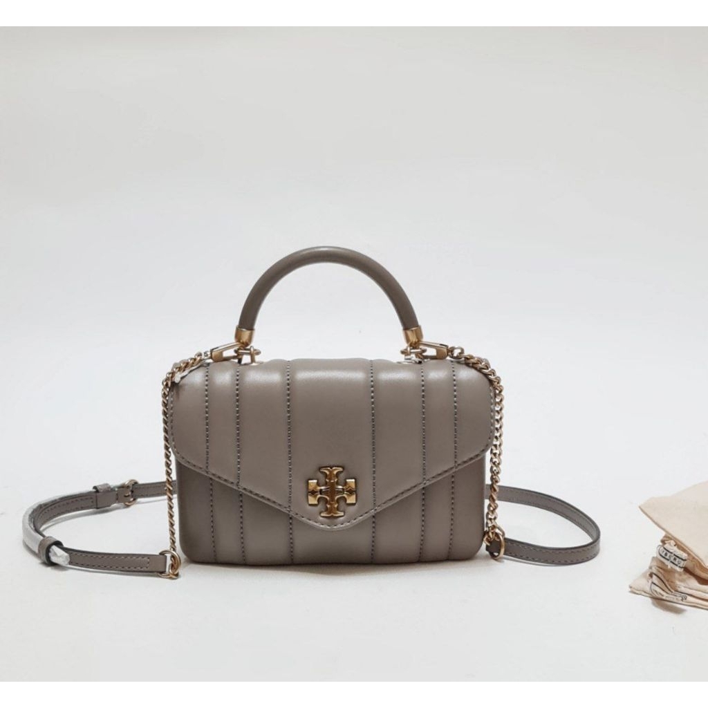 Tory Burch Original USA TB Kira Chevron Mini Top Handle Chain Wallet Authentic Store