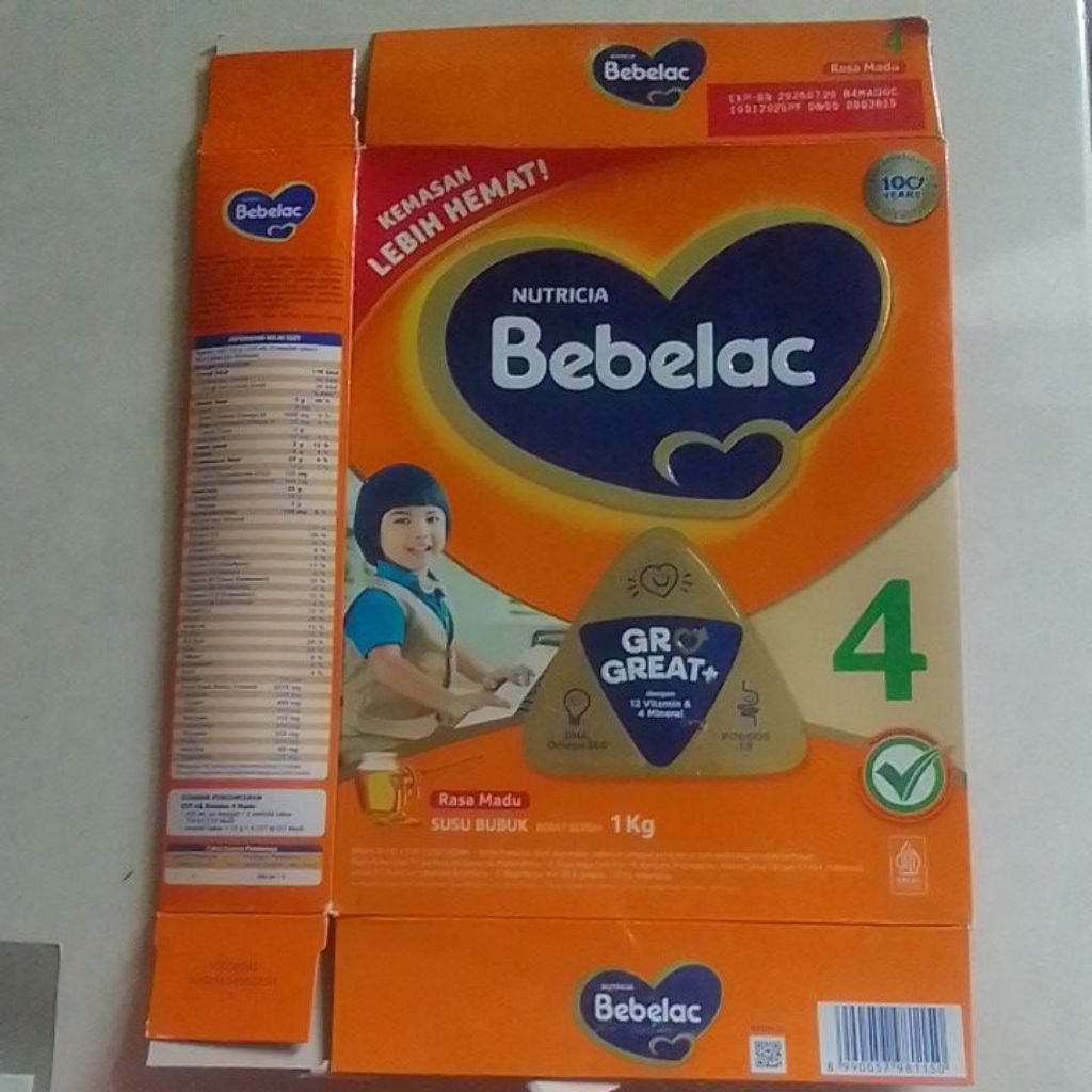 kardus susu bekas bebelac