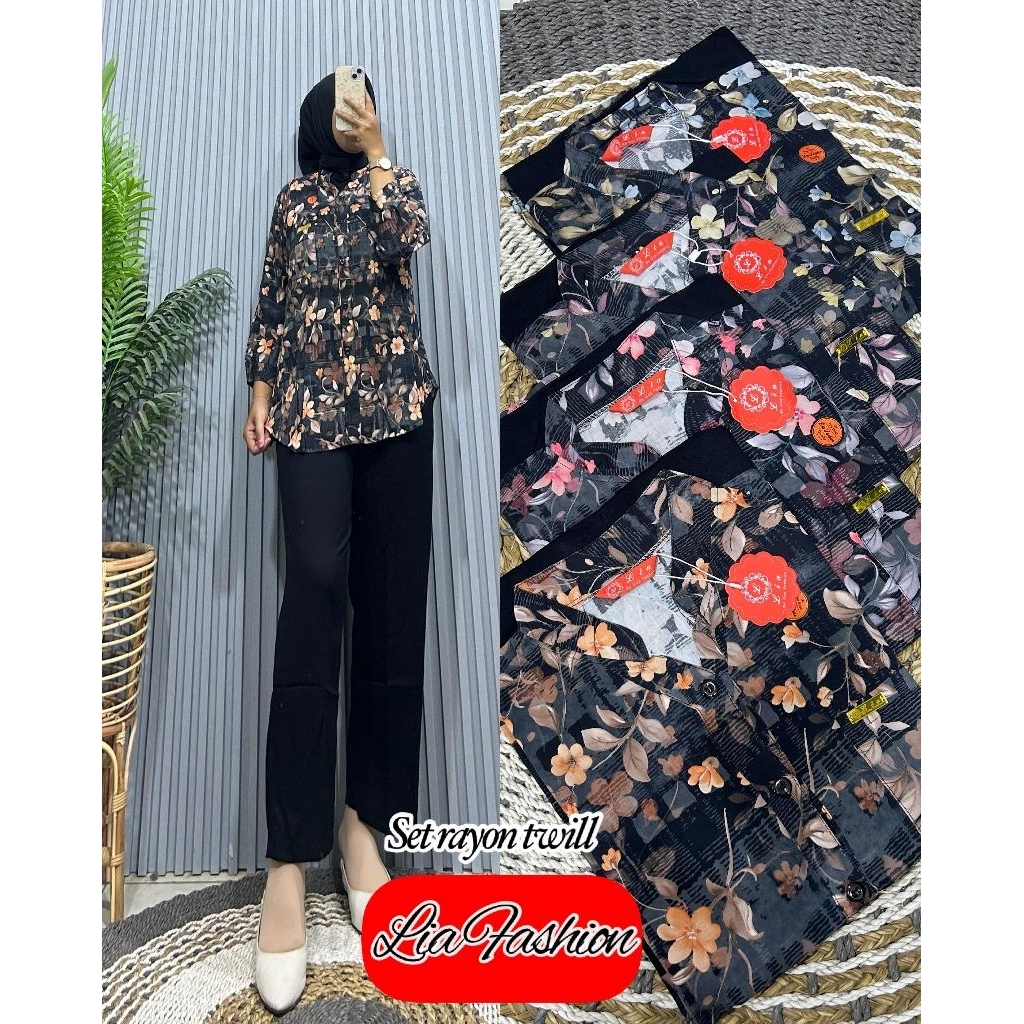 SETELAN CELANA/SETCEL/ONESET RAYON TWILL LIA FASHION