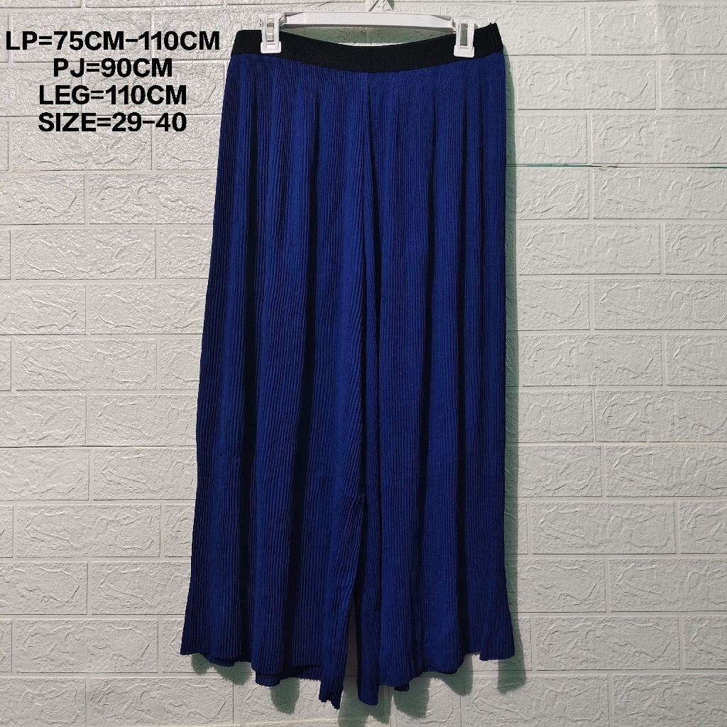 CELANA KULOT HIGH WAIST WANITA MODEL PLISKET PINGGANG KARET BRANDED ZARA