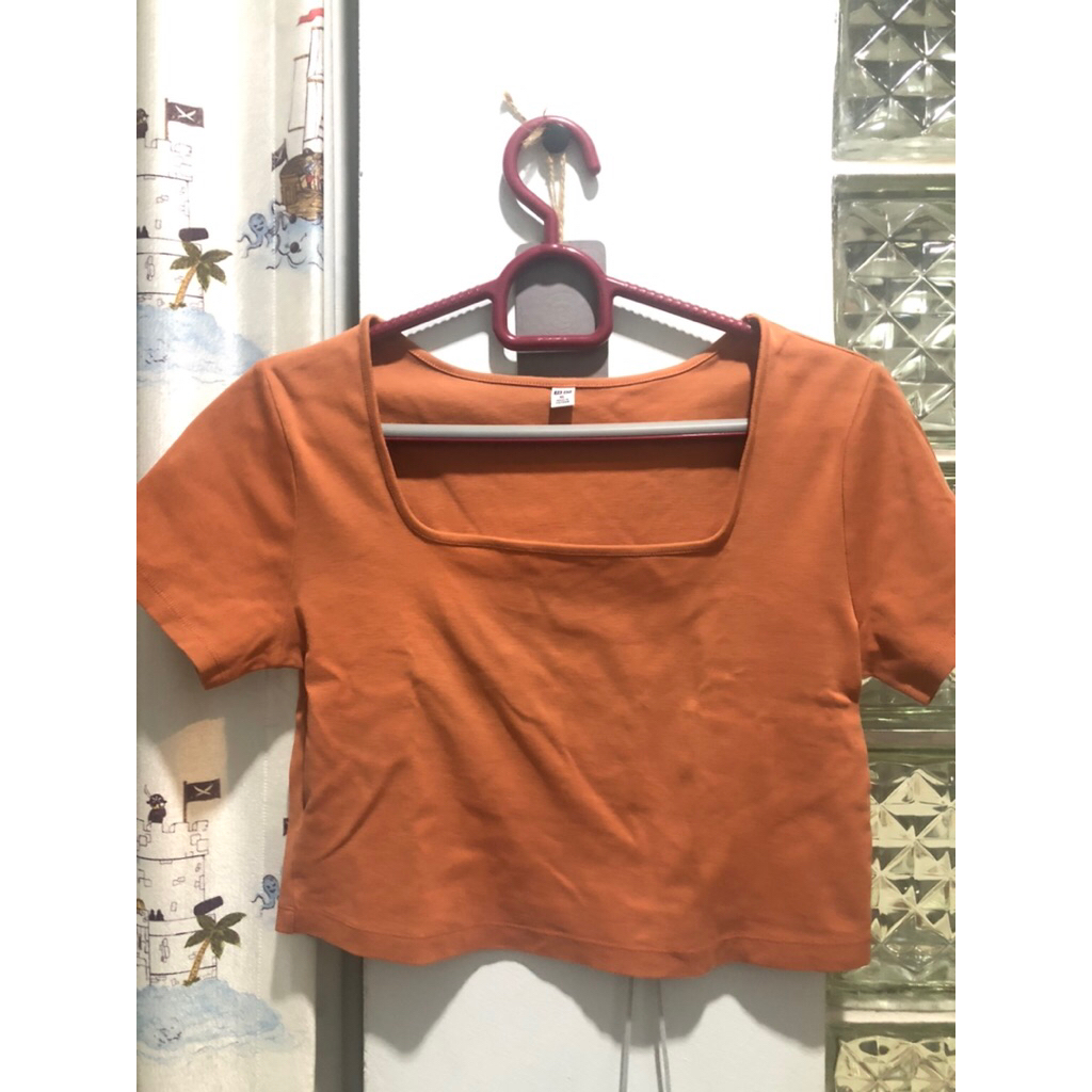 crop top coklat
