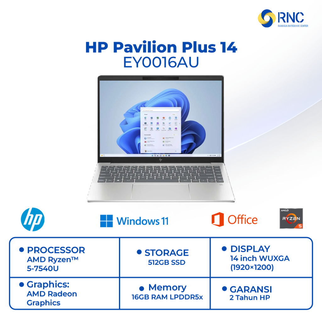HP PAVILION 14-EY0016AU | AMD RYZEN 5-7540U 16GB/512GB