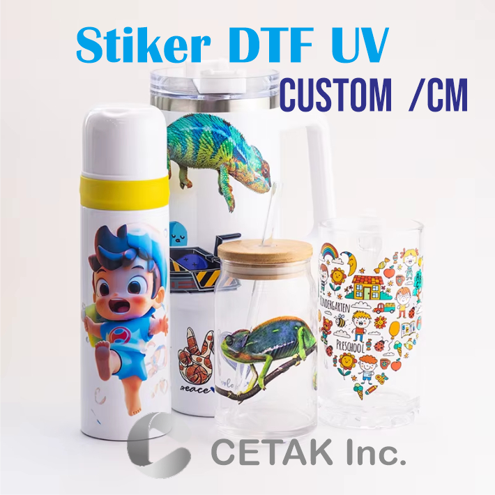 Cetak in Print Cutting Sticker UV DTF Decal Kering Custom  Meteran