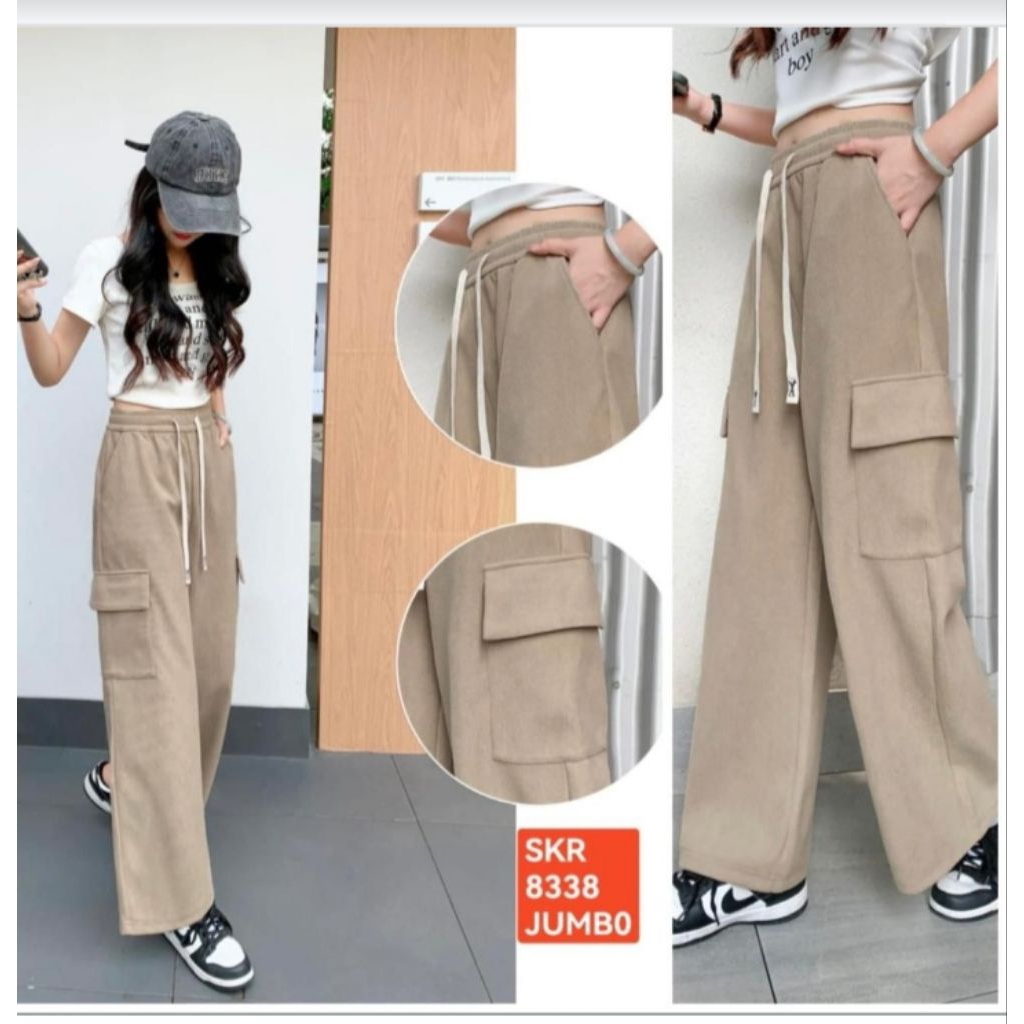 celana kulot cargo  jumbo skr