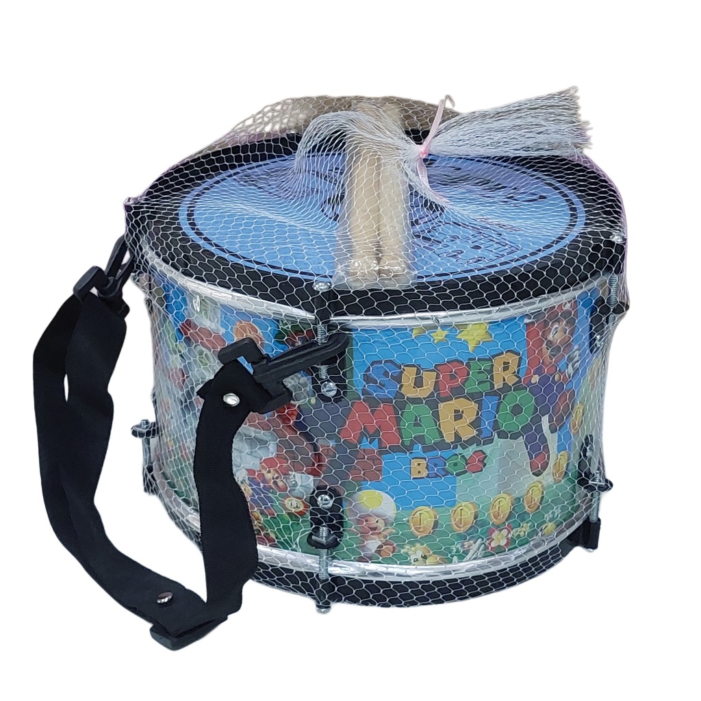 Mainan Drum Anak Bahan Besi Drum Band Karakter Stik Kayu