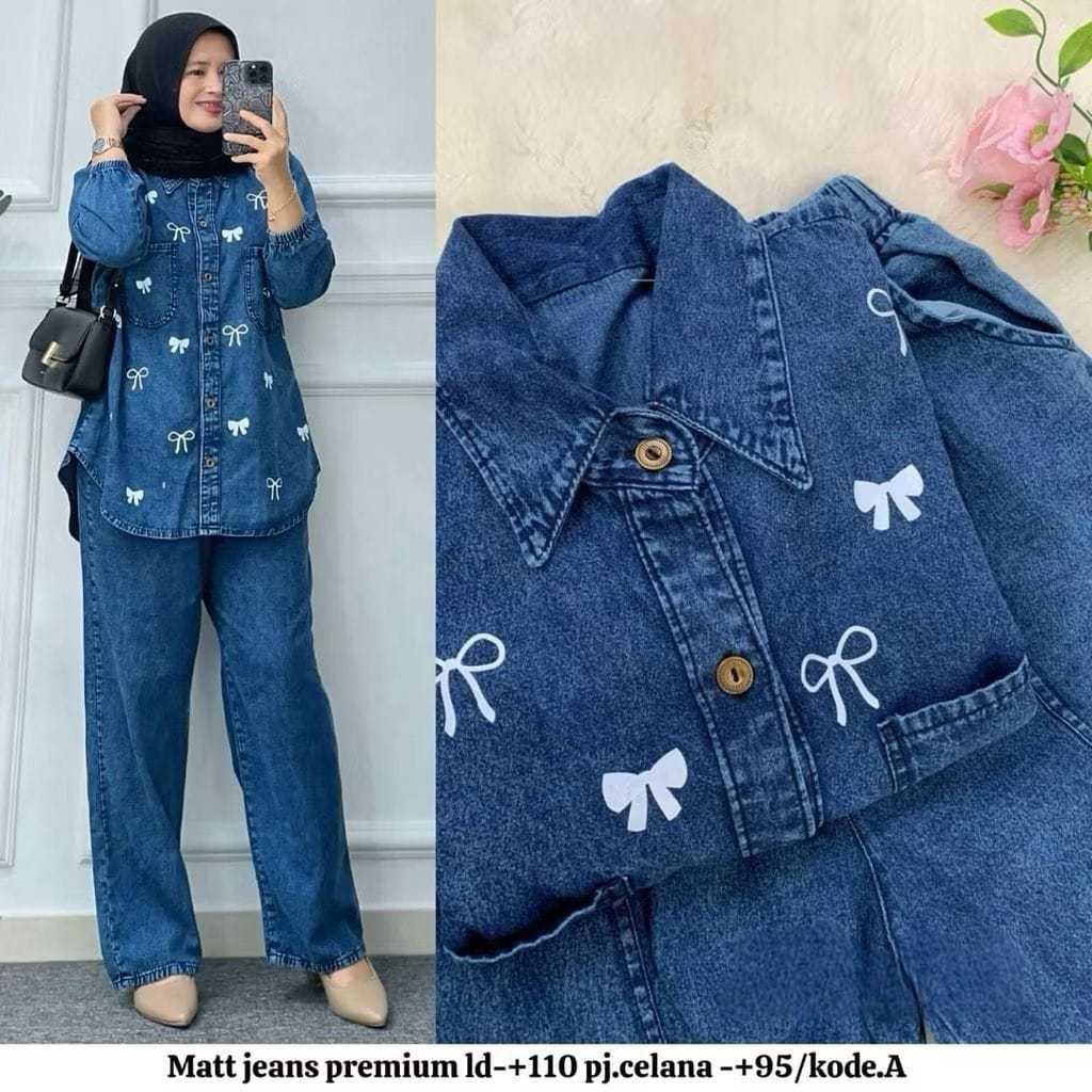 PITA SET // SETELAN JEANS WANITA // setelan jeans wanita kekinian // setelan modis // ootd kekenian