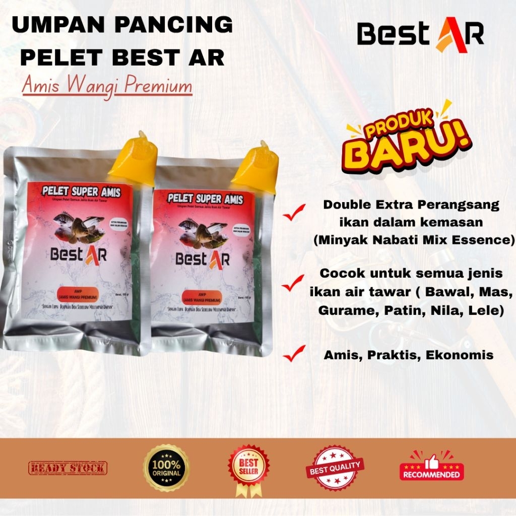 Pelet Best AR Super Amis Wangi Premium Umpan Pancing Pelet Semua Jenis Ikan Air Tawar Double Extra P