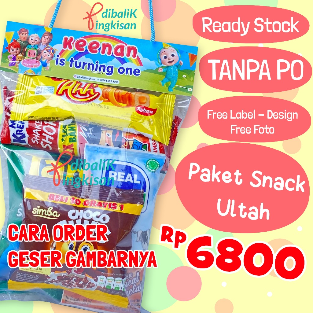 PAKET SNACK ULANG TAHUN ANAK / KHITAN / SUNAT / BINGKISAN / NATAL / GIFT SNACK ULTAH GRATIS LABEL
