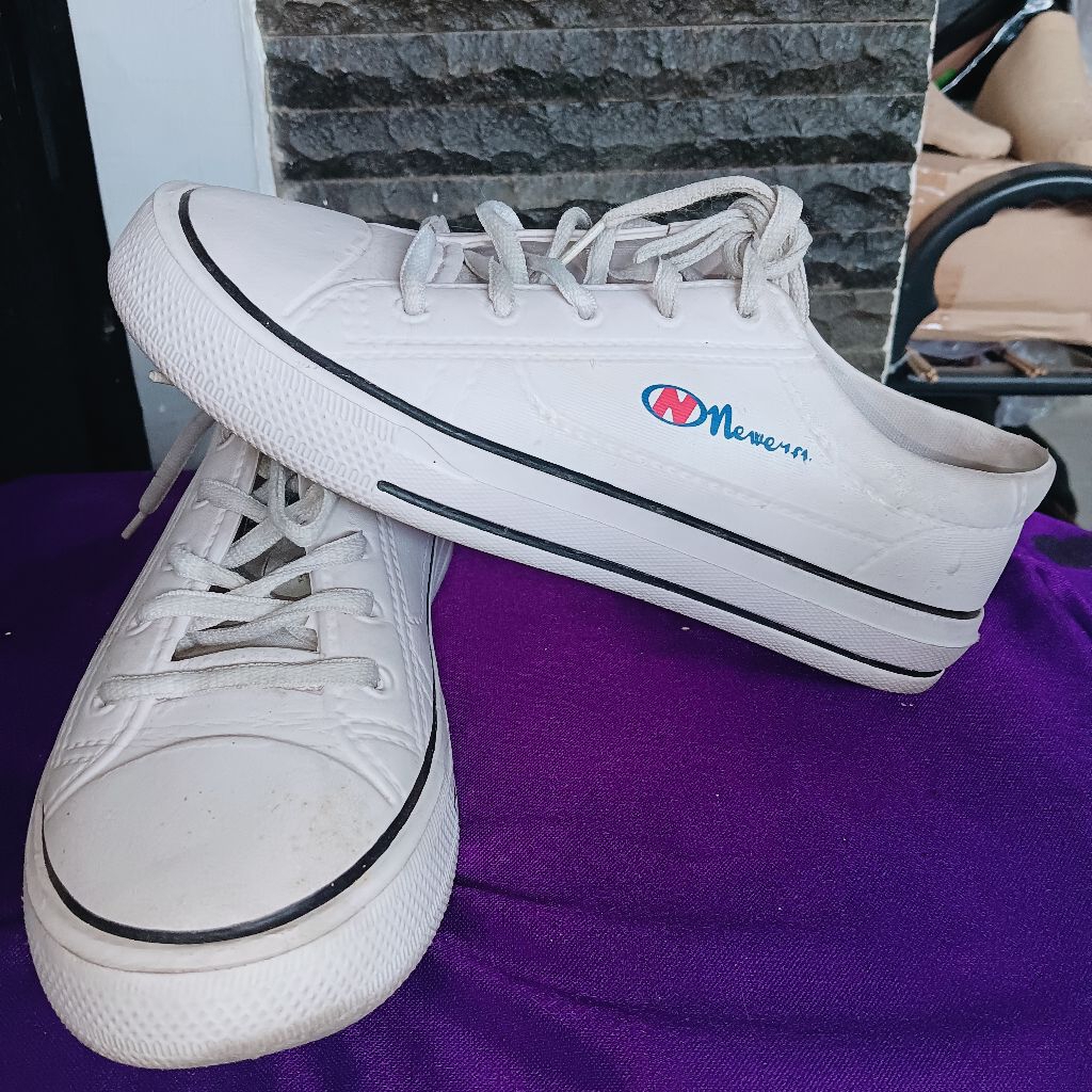 TERMURAH - SEPATU NEW ERA 9031 WANITA PRIA/ SEPATU KARET PUTIH TALI BAHAN PYLON /SEPATU PUTIH KARET 