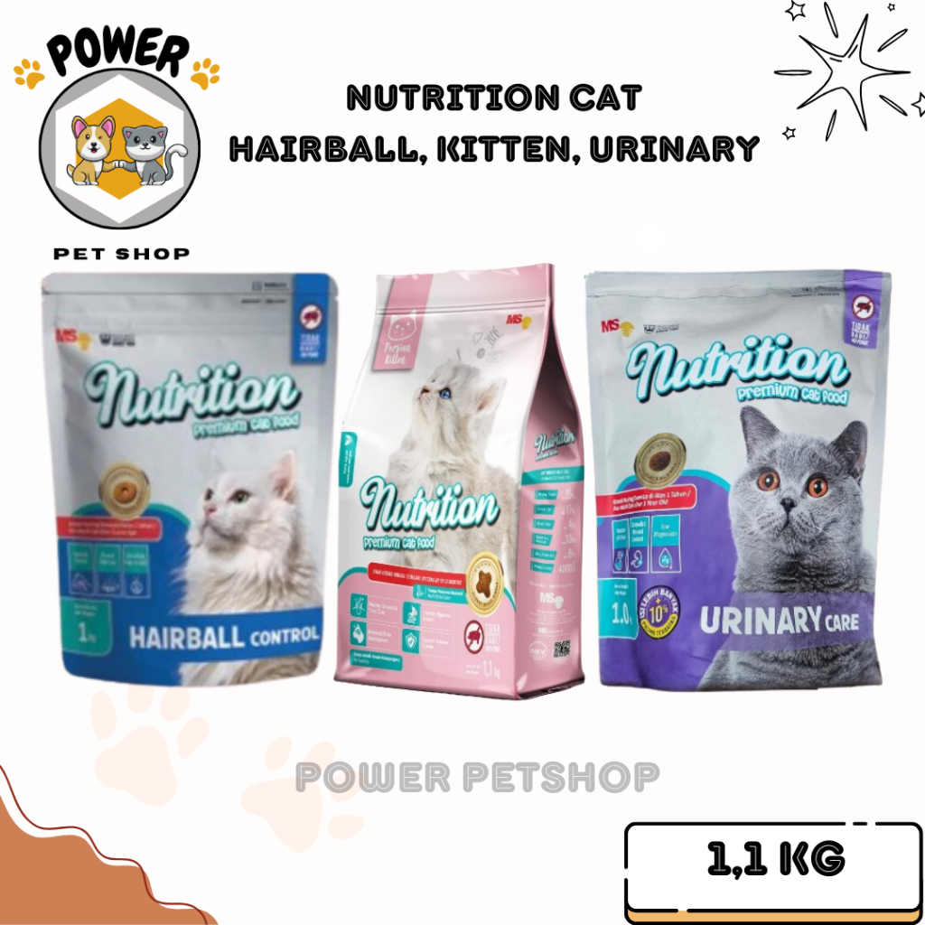Makanan Kucing - Nutrition Cat food Hairball, Kitten, Urinary 1,1kg