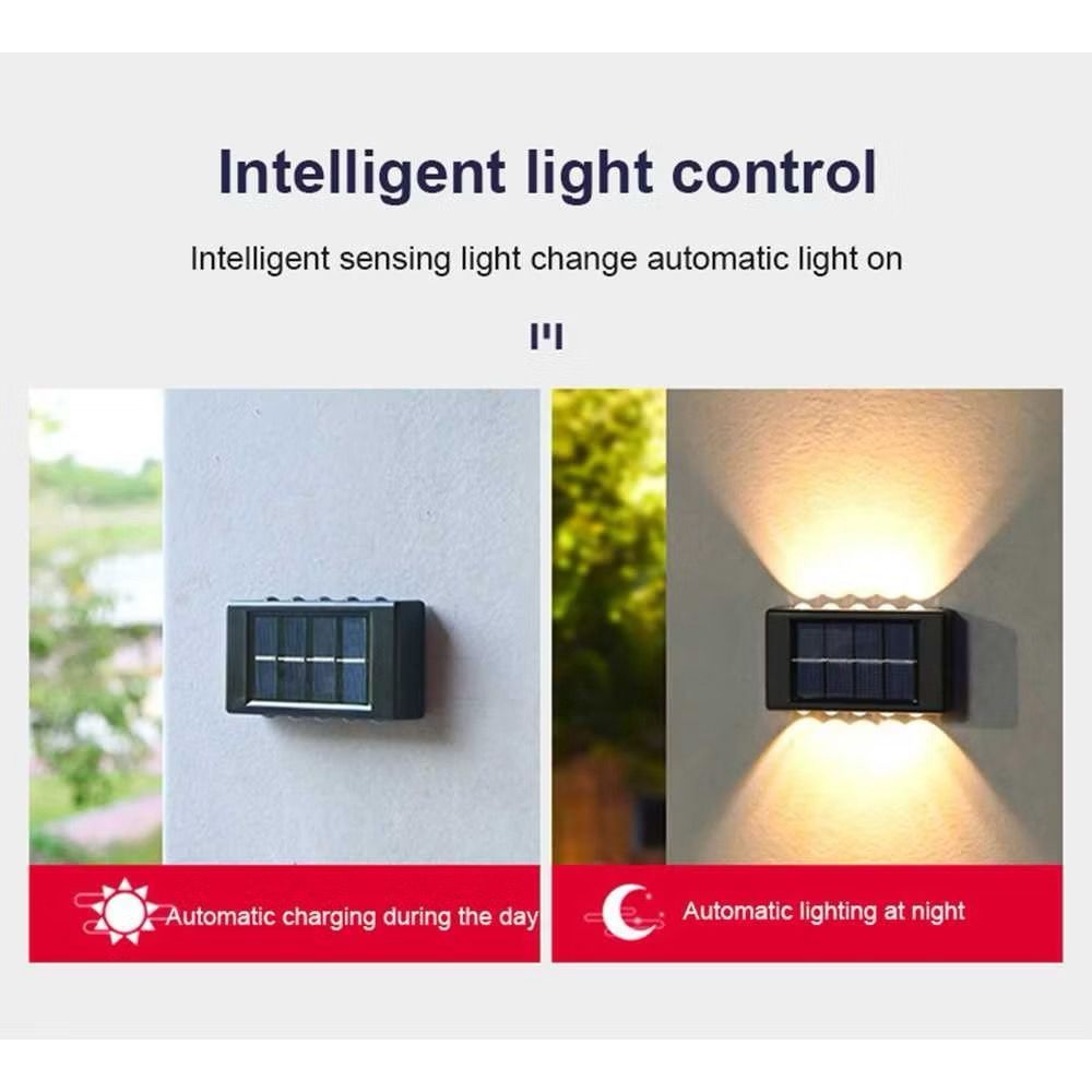 * MKA *  Lampu Dinding LED 2 Arah Teras / Lampu Taman Tenaga Surya / Lampu Dinding Outdoor Minimalis