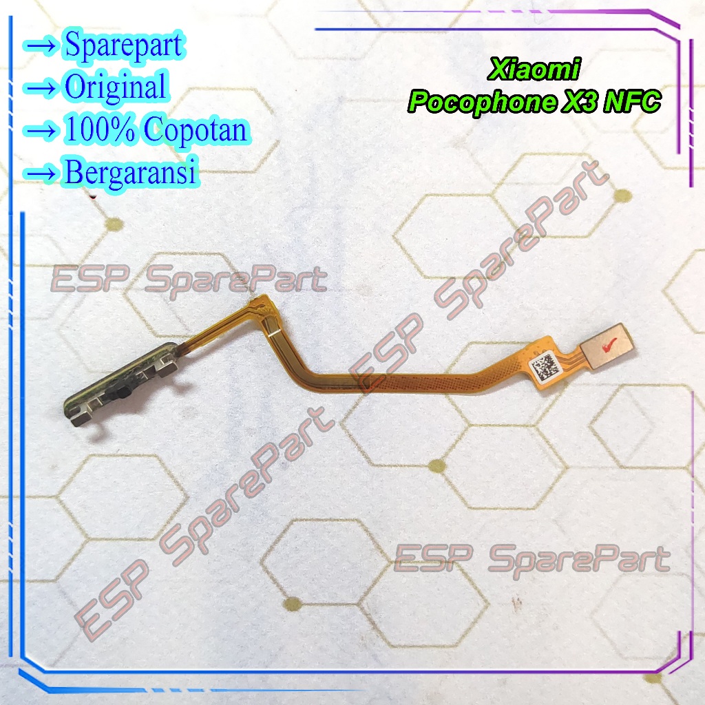 Fingerprint Xiaomi Poco X3 NFC Fleksibel Sensor Sidik Jari Copotan