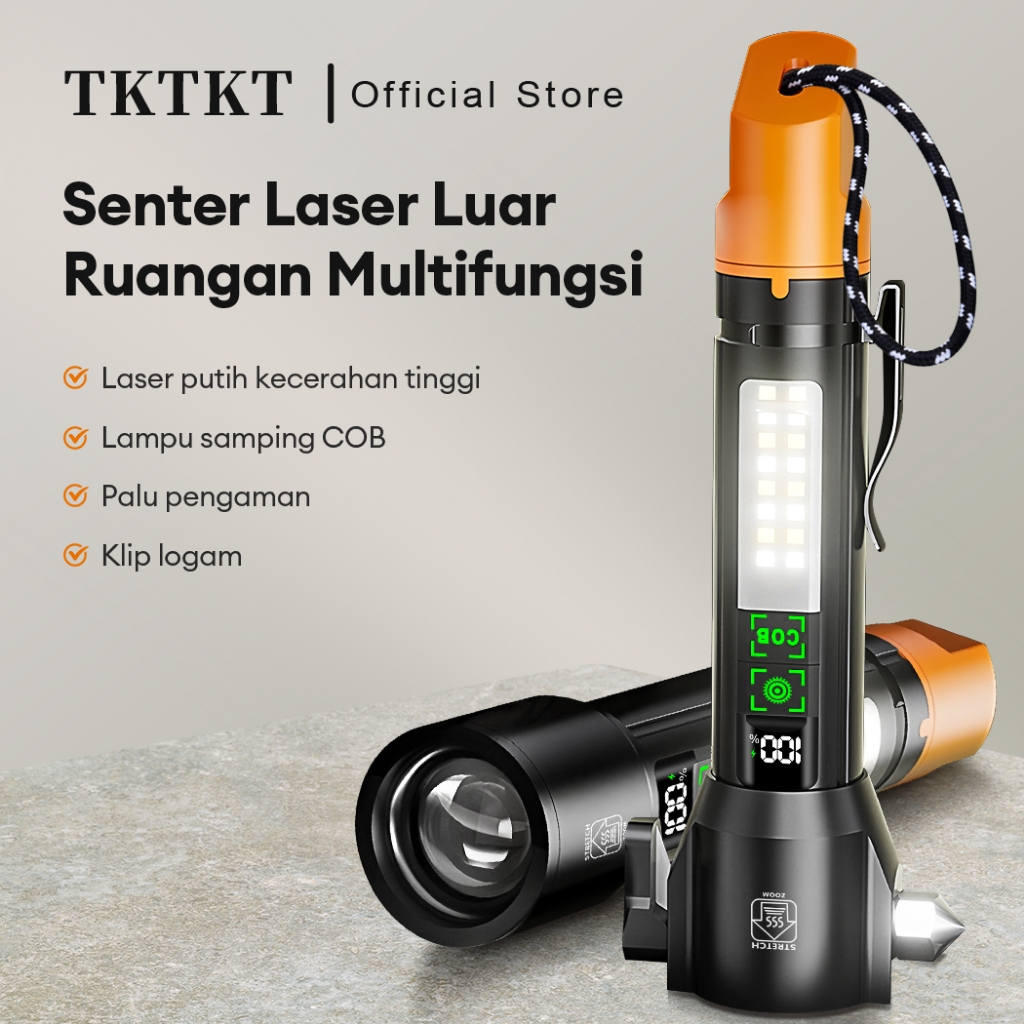 TKTKT senter led super terang senter zoom senter super terang 6 mode pencahayaan senter mini super t