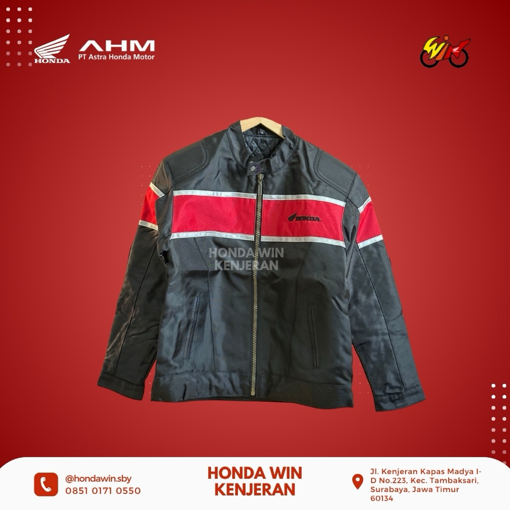 Jaket Sepeda Motor Honda ASLI Supra X hitam merah