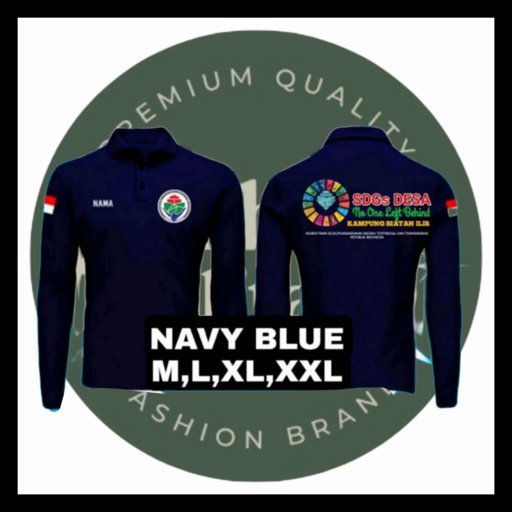 KAOS POLO SHIRT TANGAN PANJANG KEMENDES // BAJU SDGs DESA