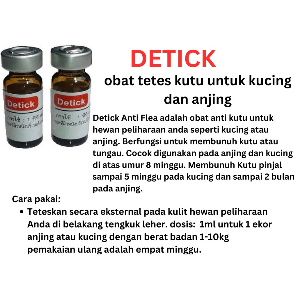 Detick ( Obat Kutu Tetes Hewan )