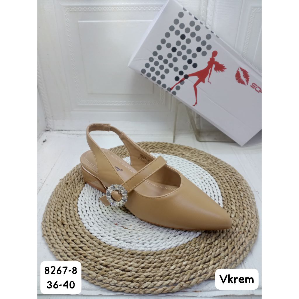 8267-8 SANDAL HAK TALI IMPORT WANITA SOFIYA