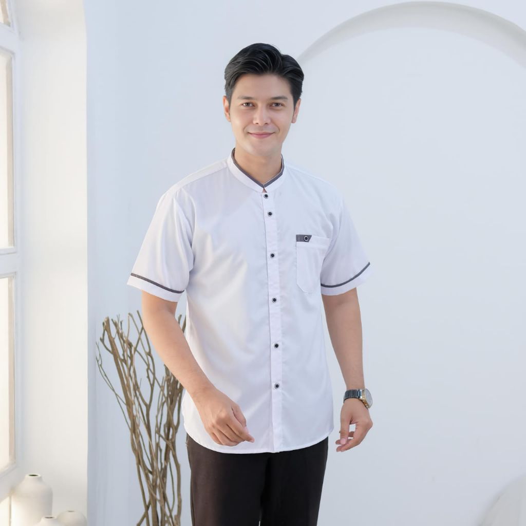Baju Koko Pria Lengan Pendek Bahan Katun Toyobo Fodu Premium