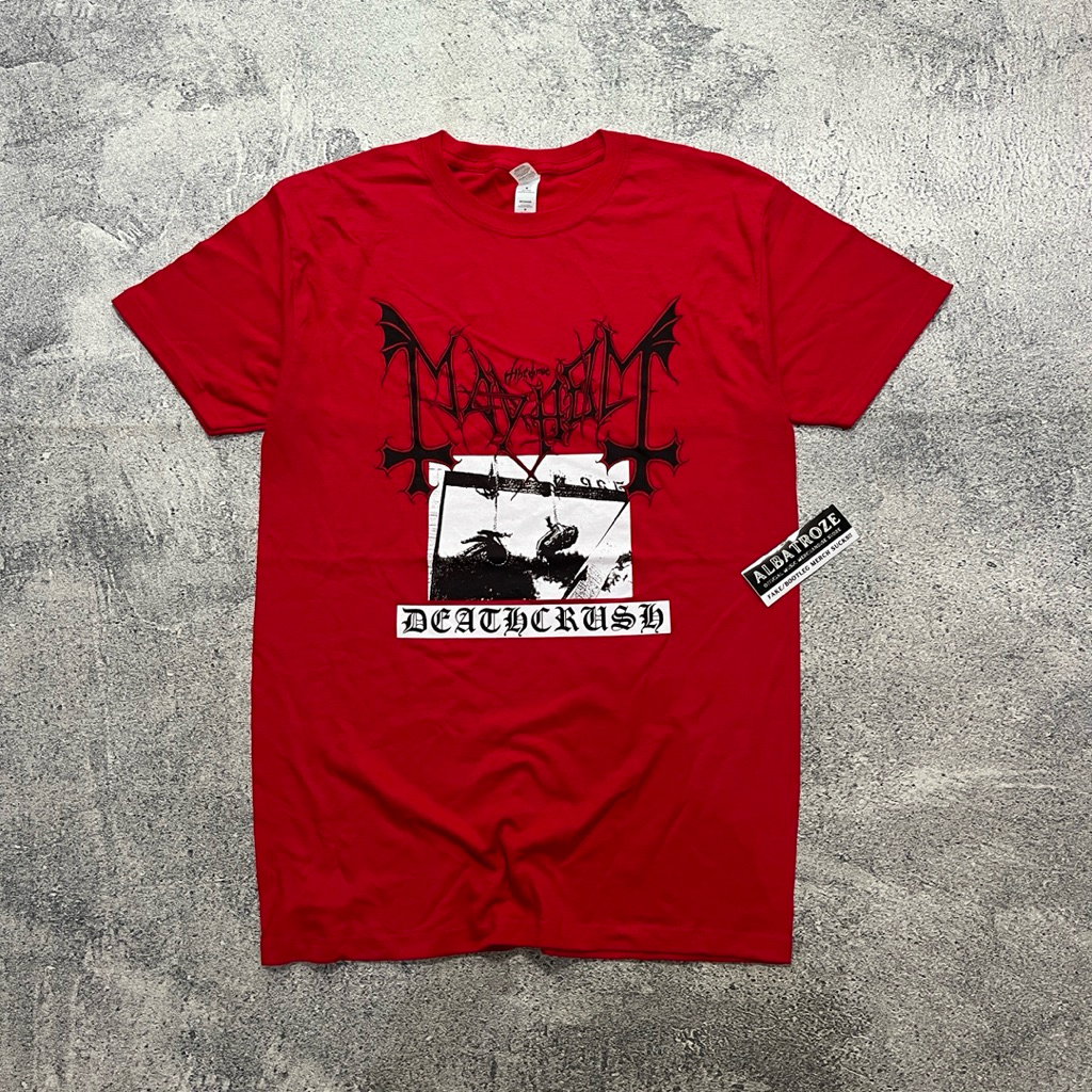 T-SHIRT / KAOS BAND OFFICIAL MAYHEM - DEATHCRUSH (RED)