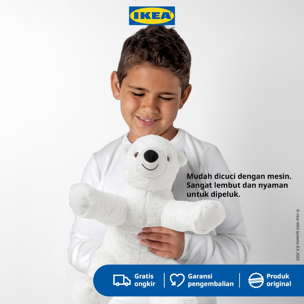 IKEA SNUTTIG Boneka Beruang Kutub Putih 29cm