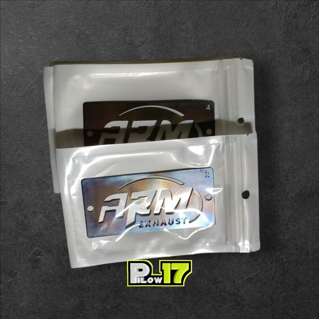 EMBLEM KNALPOT ARM EXHAUST SUNBLUE