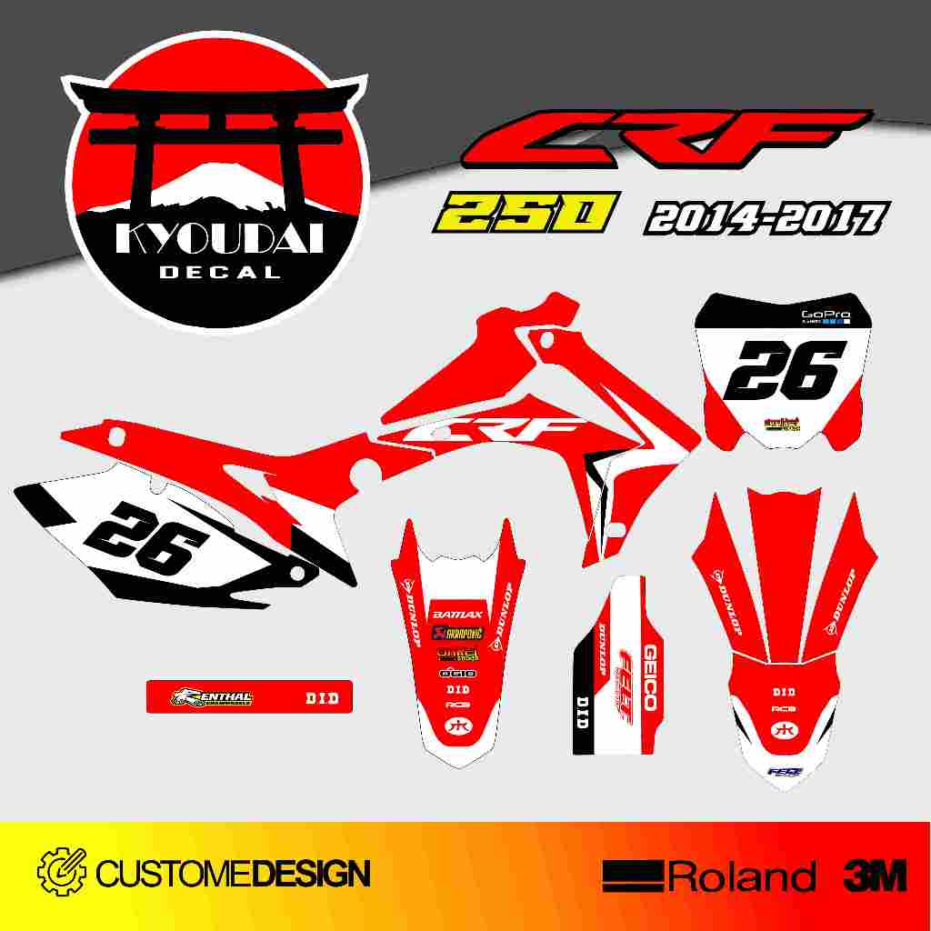 STICKER DECAL HONDA CRF 250 2014-2017 HC3