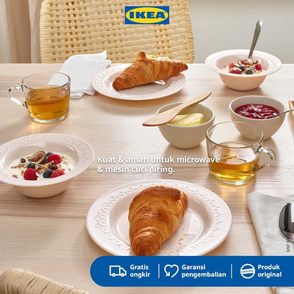 IKEA PARADISISK Piring Kecil Serbaguna Putih Pudar 20cm Isi 4pcs