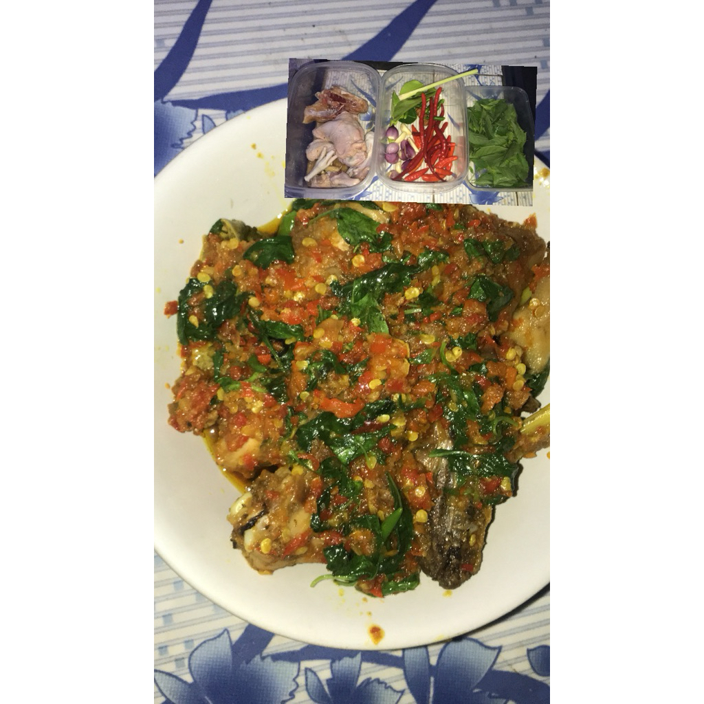 masakan ayam rica rica kemangi 1 ekor