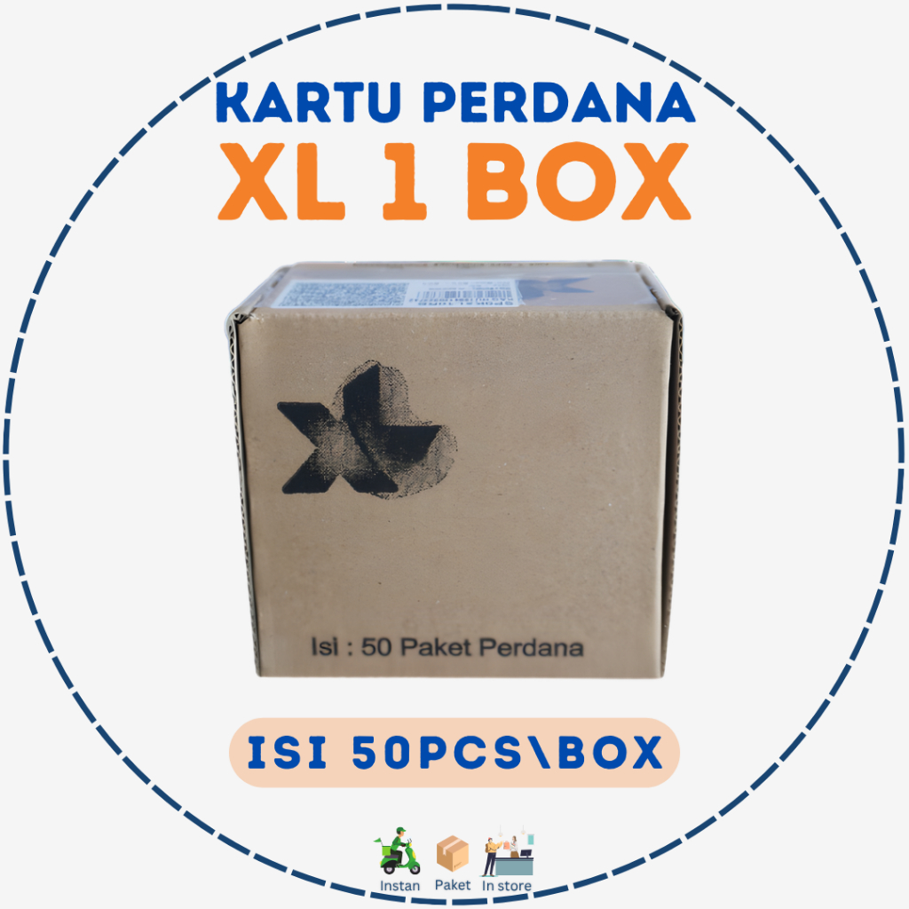 Kartu Perdana XL 1Box Isi 50PCS (Segel Box) SP0K Kosongan EXP Panjang