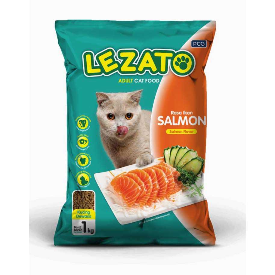 LEZATO SALMON FLAVOR 1KG - MAKANAN KUCING LEZATO VERIAN TERBARU
