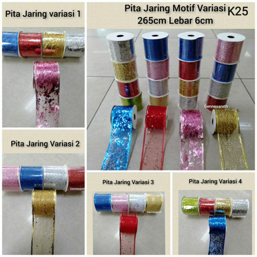 Pita Jaring/Pita Natal Kawat /Dekorasi Natal/Christmas Ribbon