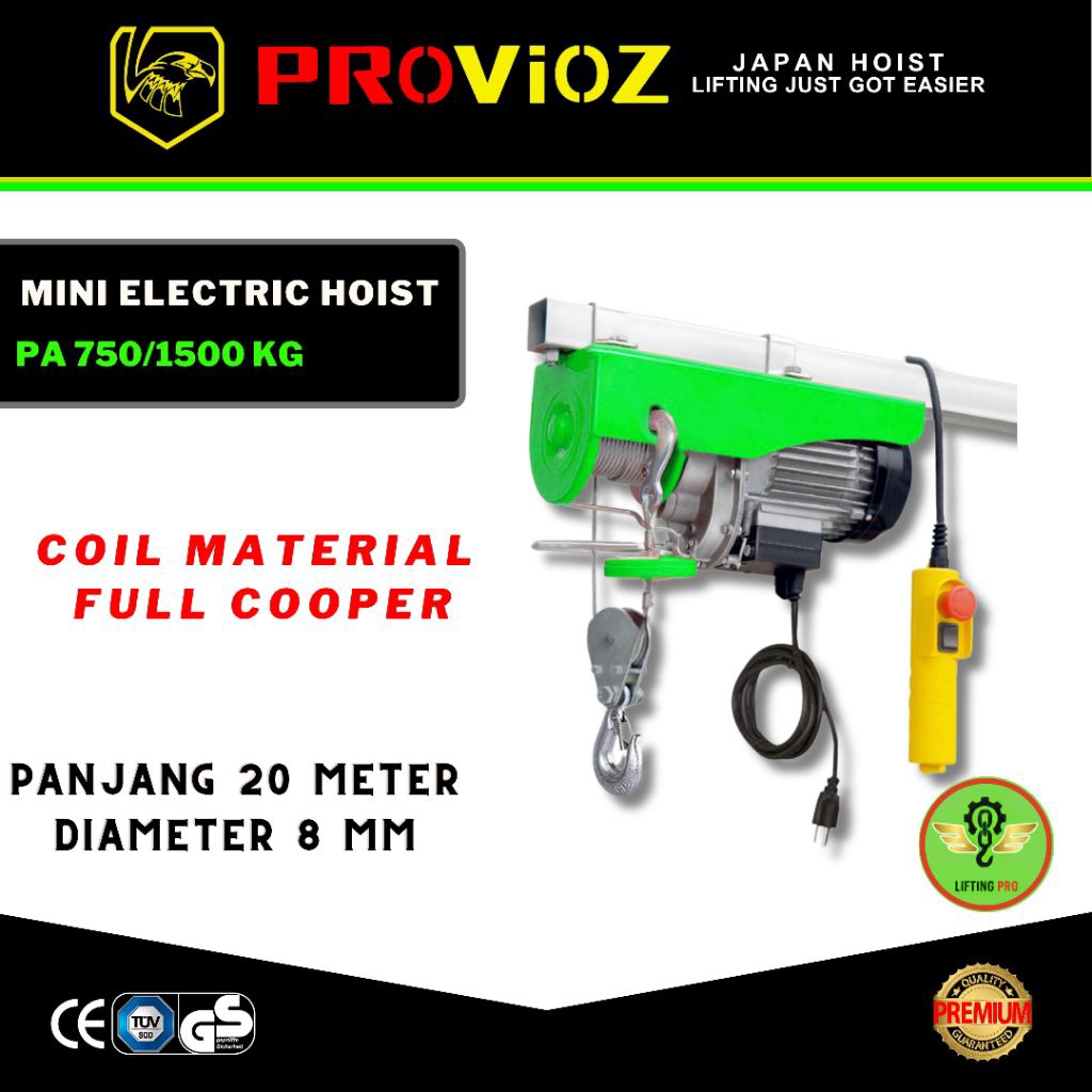 Mini Electric Hoist  PA 750/1500 KG / Mini Electric Hoist / Katrol Listrik Mini / Electric Chain Hoi