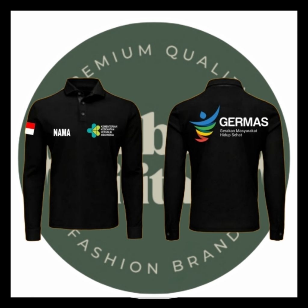 BAJU POLO SHIRT TANGAN PANJANG GERMAS//BAJU BERKERAH KEMENKES GERMAS
