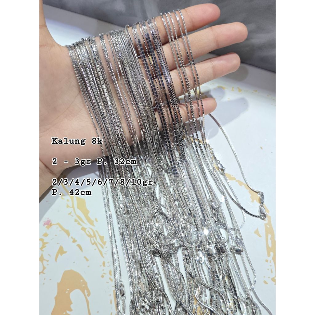 kalung Italy santa emas putih polos